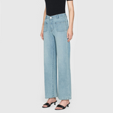 Le Slim Palazzo Bardot Pocket in Light Denim